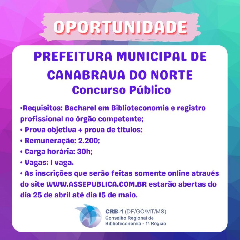 Concurso Público – PREFEITURA MUNICIPAL DE CANABRAVA DO NORTE
