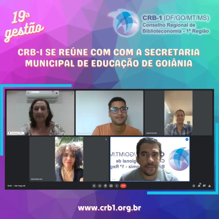 CRB-1 SE REÚNE COM A SECRETARIA MUNICIPAL DE EDUCAÇÃO DE GOIÂNIA