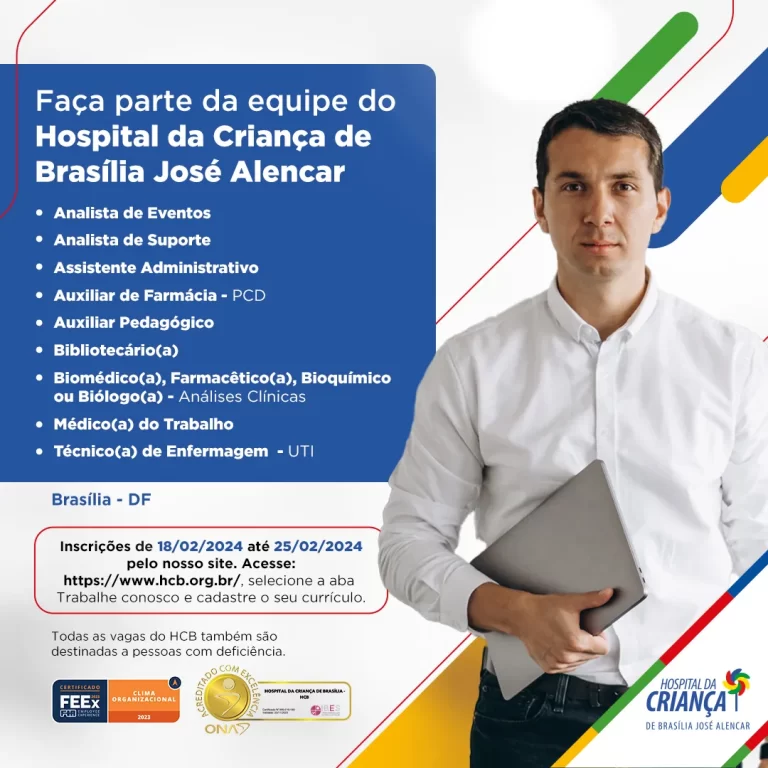 OPORTUNIDADE – HOSPITAL DA CRIANÇA DE BRASÍLIA-DF CONTRATA BIBLIOTECÁRIA(O)