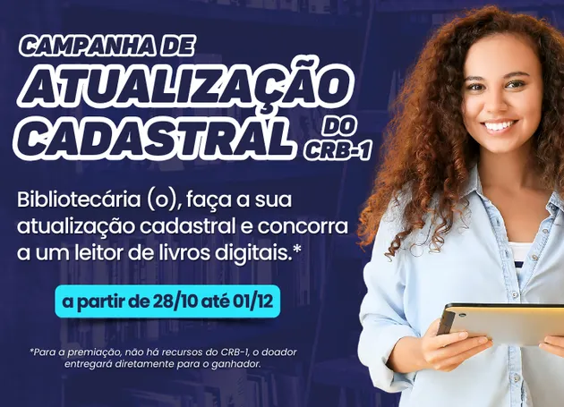 Campanha de Atualização Cadastral do CRB-1 | 28/10 a 01/12